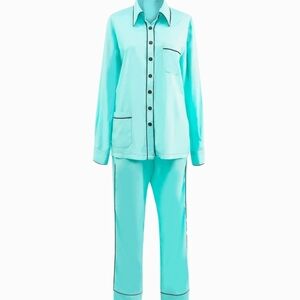 Aqua Womans Bamboo Pajamas With Sleep Mask